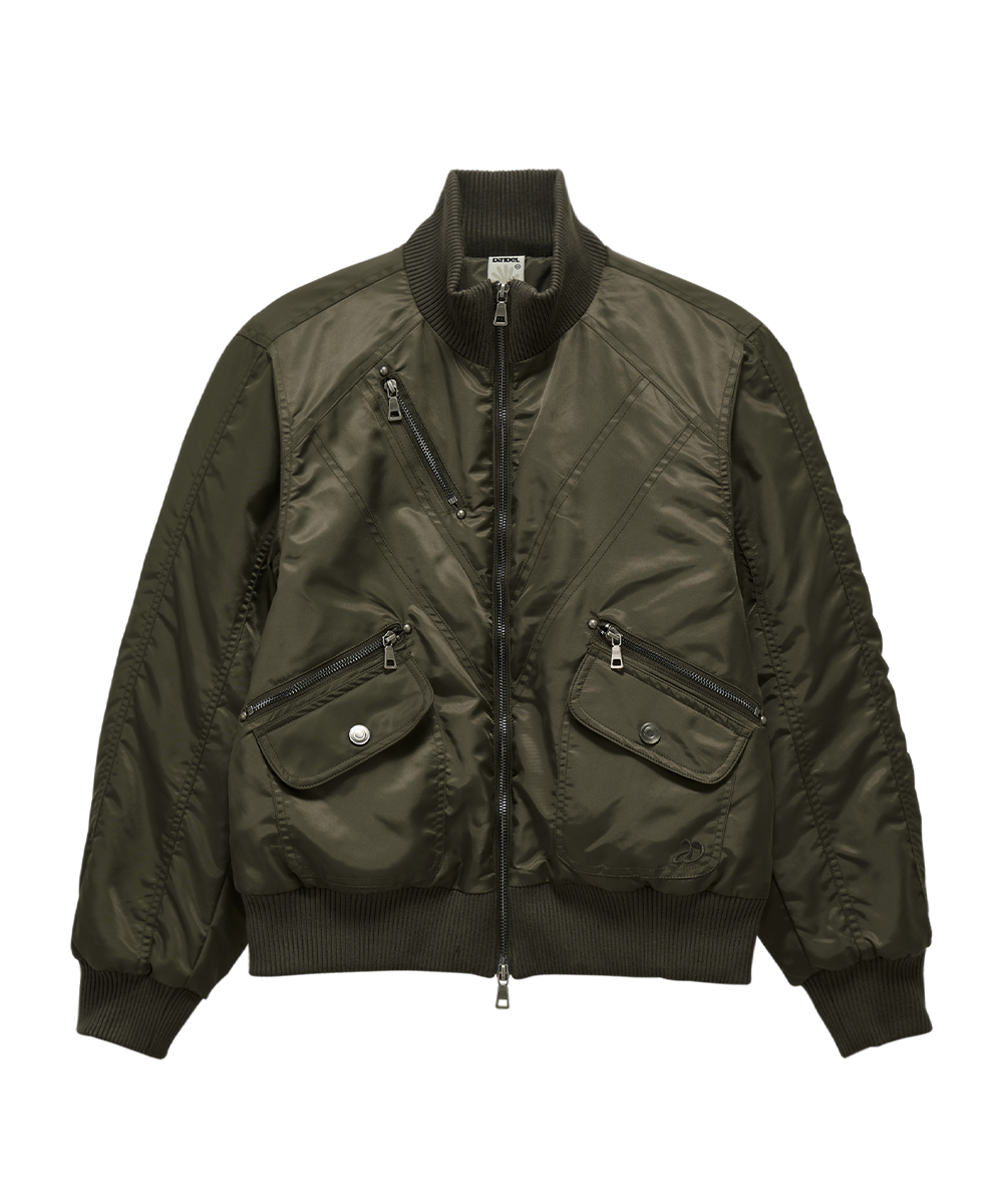 단델(DANDEL) DD cropped studded MA-1 jacket (KHAKI) - 사이즈